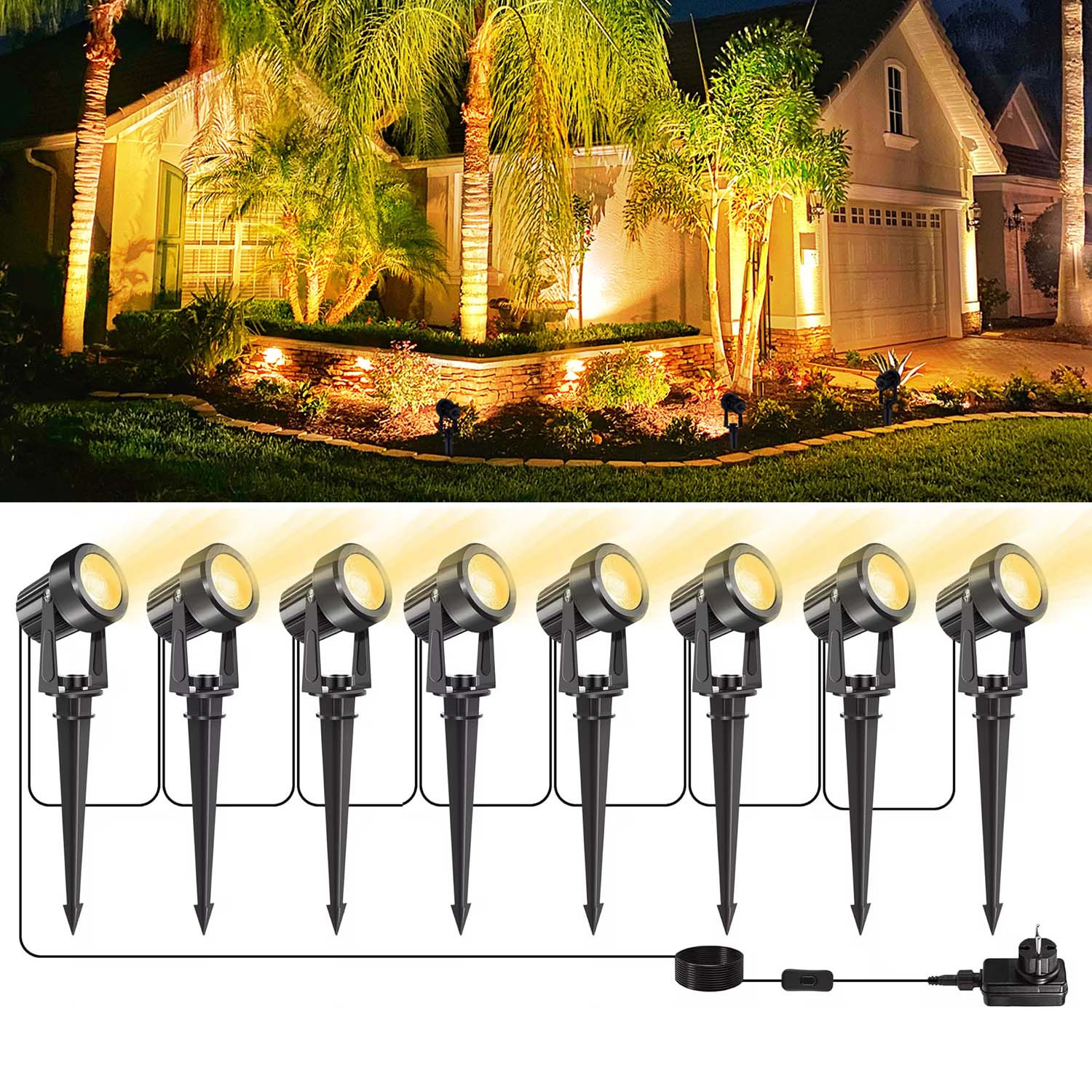 4/6/8 LED 3000K Faretto da est - Outdoor Lighting Uk recensione e prezzo